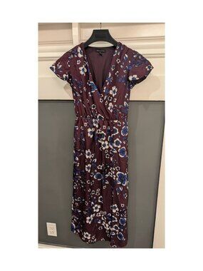 Banana Republic floral wrap dress petite S